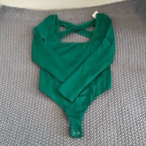 anthropologie bodysuit, green, size s/m woman’s